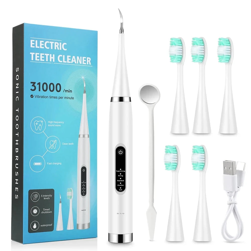 High-Frequency Sonic Electric Teeth Cleaner – Whitening, Plaque & Tartar Removal for a Brighter, Healthier Smile