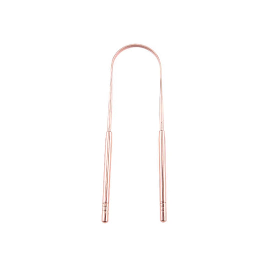 Stainless Steel Tongue Scraper in rose gold